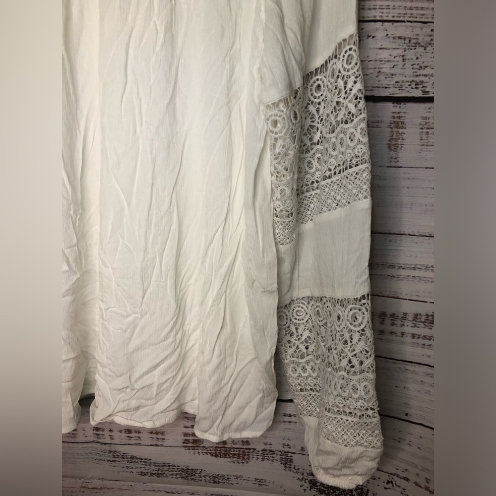 Lascana White Lace Flutter Sleeve Blouse NWT - Picture 5 of 16